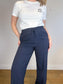 SEZANE "Bruce Trousers in Navy" (Size M/L)