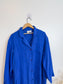 Vintage Silk Long Blouse in Royal Blue (Size M/L)