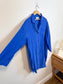 Vintage Silk Long Blouse in Royal Blue (Size M/L)
