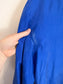 Vintage Silk Long Blouse in Royal Blue (Size M/L)