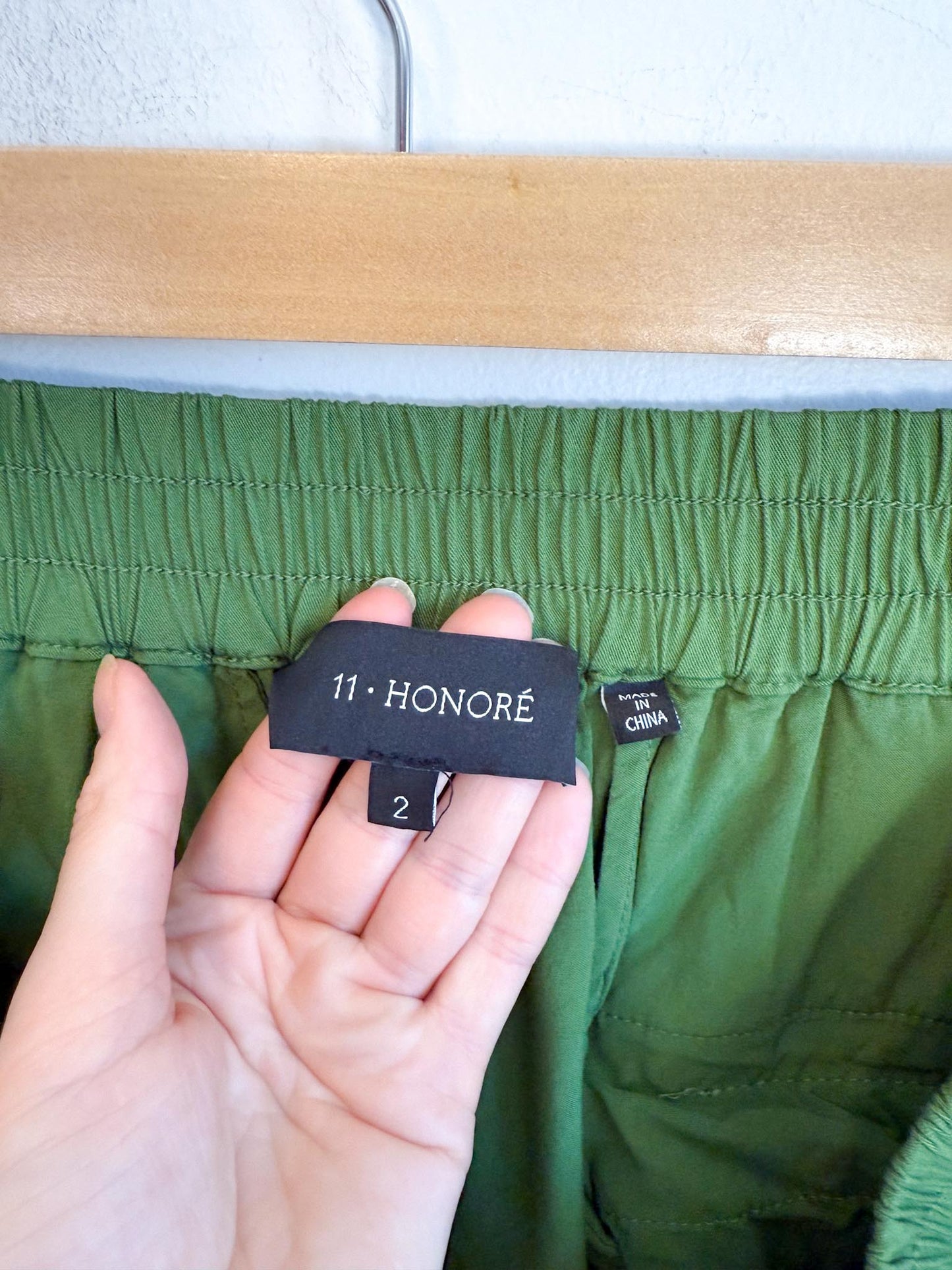 11 HONORE Pull On Trousers in Green (Size 2XL)