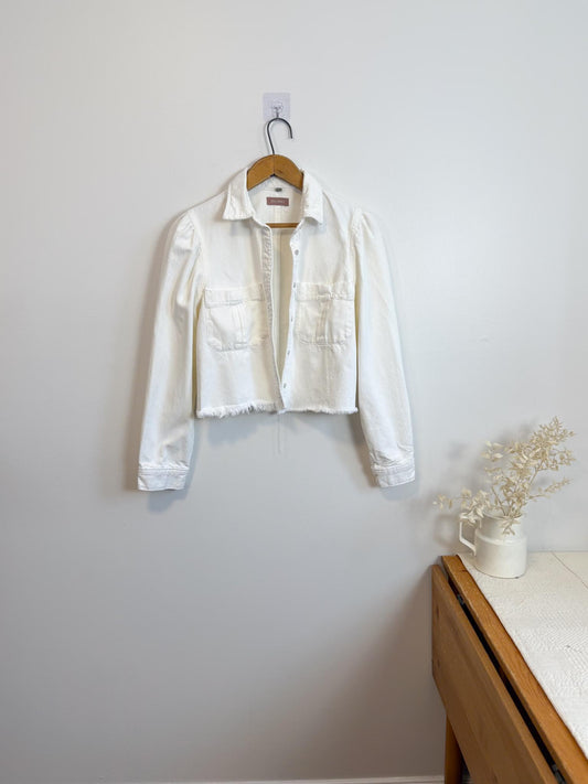 DL1961 "Simone Cropped Shirt in White" (Size S)