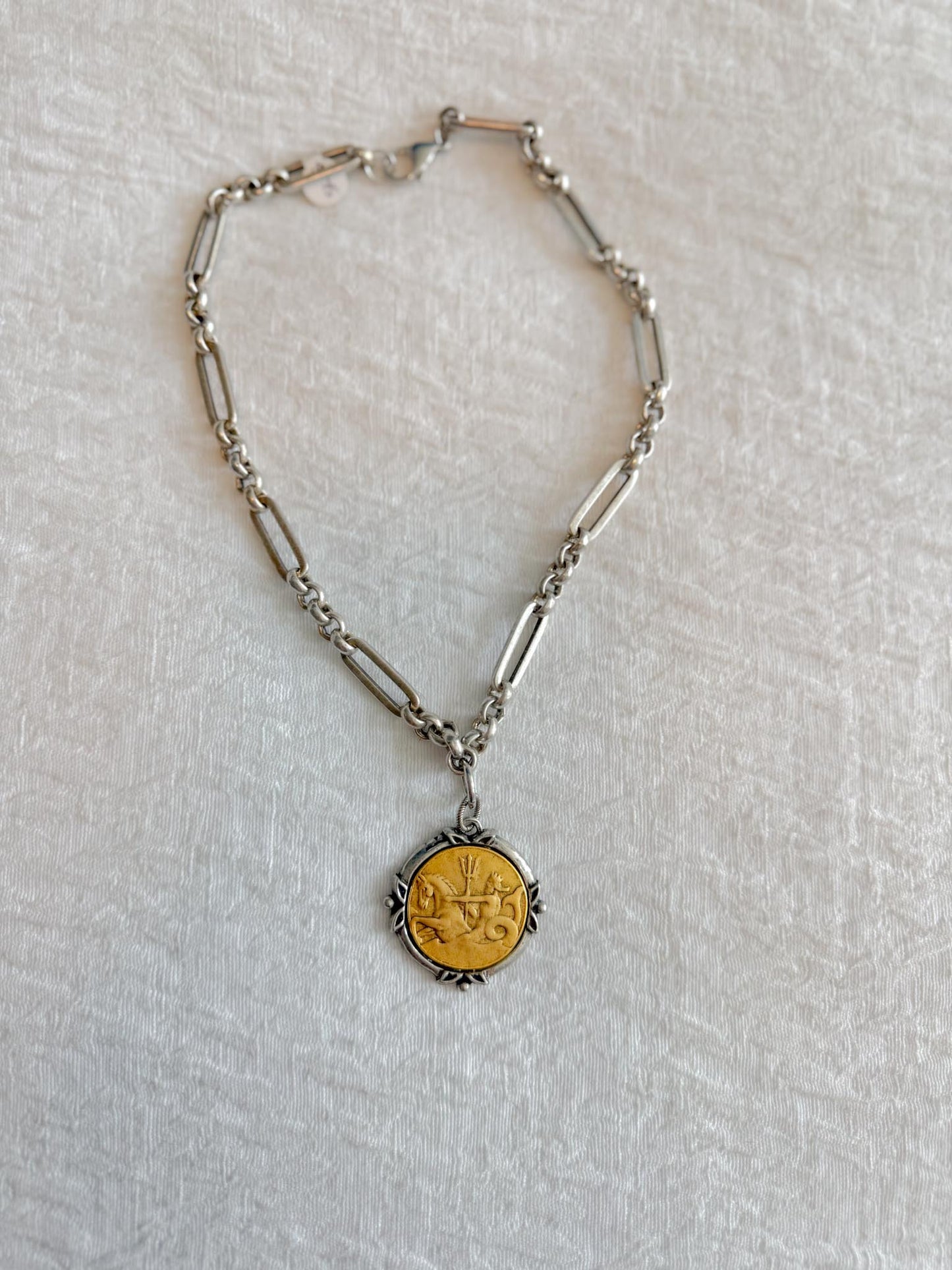 Stephanie Marie Jewelry "Silver Chain Necklace with Poseidon Horse Pendant"