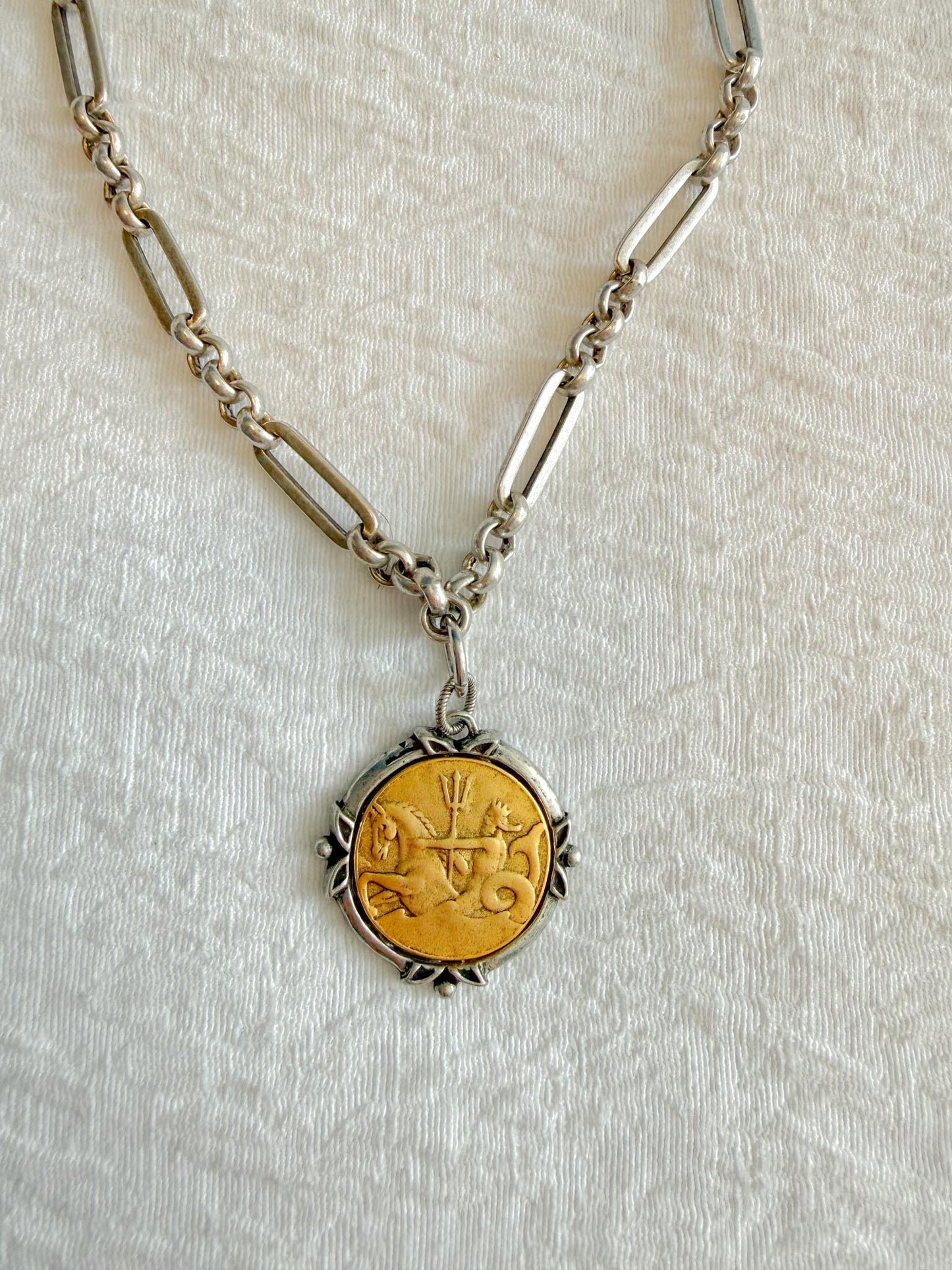 Stephanie Marie Jewelry "Silver Chain Necklace with Poseidon Horse Pendant"