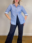By Malene Birger Designer "Brigitta Blouse in Blue/White Stripe" (Size M)