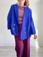 Vintage Wool Blazer in Sapphire Blue (Size XL)