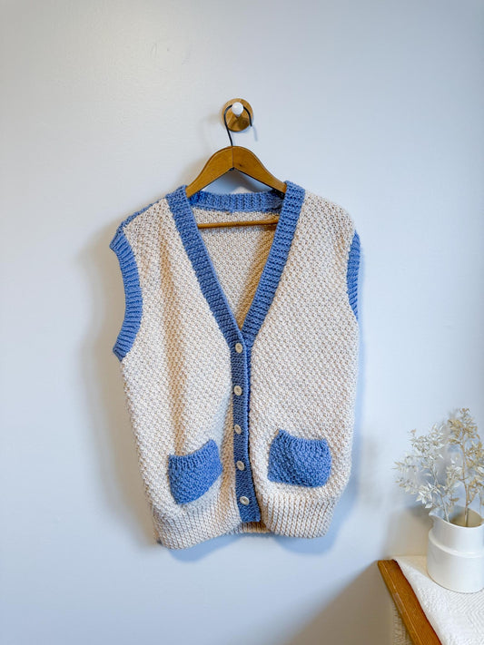 Vintage Chunky Knit Sweater Vest (Size L)