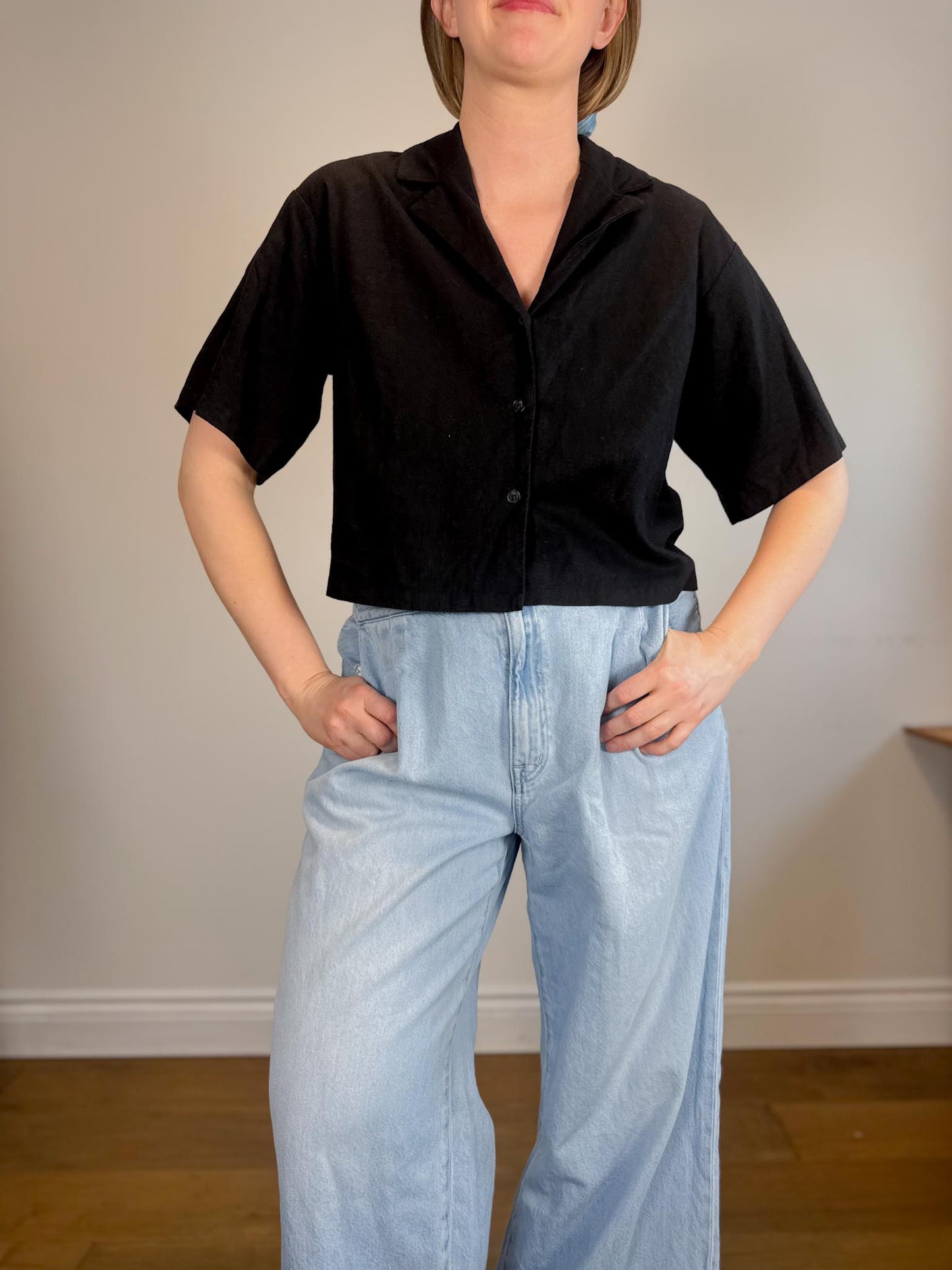 Madewell "The Harlow Wide-Leg Jean in Light Wash" (Size 32)