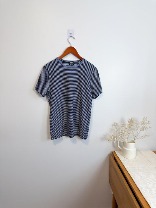 A.P.C Paris Striped T-Shirt in Navy (Size M)