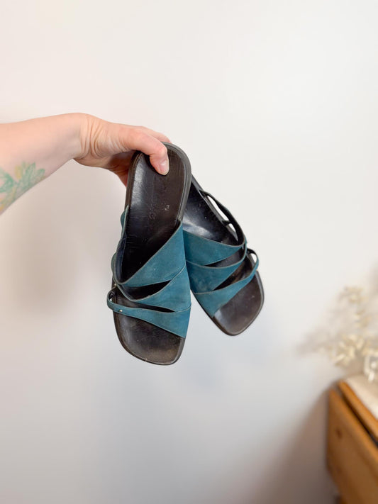 Vintage Clarks Leather Slides (Size 10)