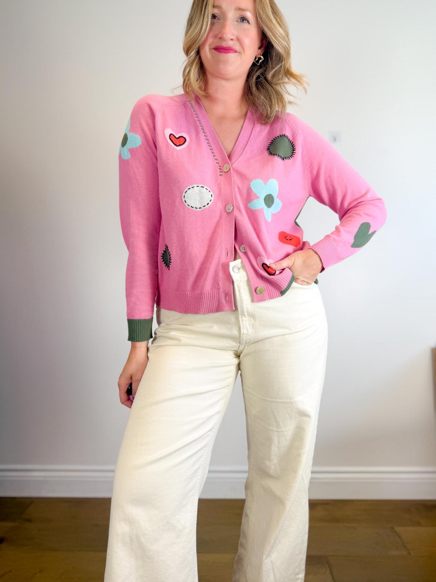 Zaket & Plover "Flowers & Spot Cardigan" NWT (Size L)