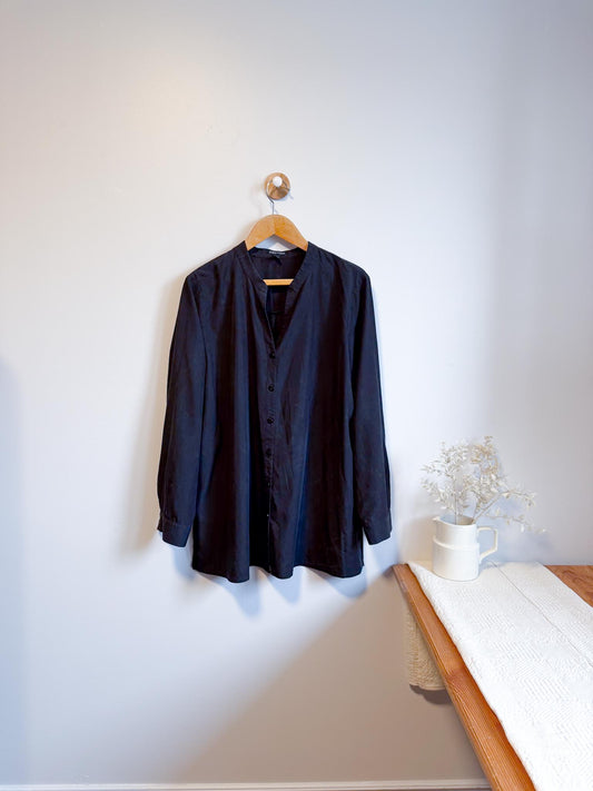 Eileen Fisher Lyocell Blouse in Black (Size XL)