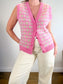 Sunday Best "Preston Sweater Vest in Pink Geometric Print" (Size M)
