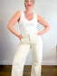 Sophie Grace V-Neck Bodycon Tank Top in White (Size L)