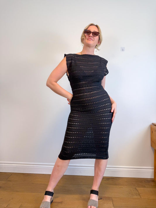 Callahan Beach Cover Up Dress in Black (Size S)