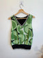 Melanie Lyne Sleeveless Top in Green/Black Print (Size S)