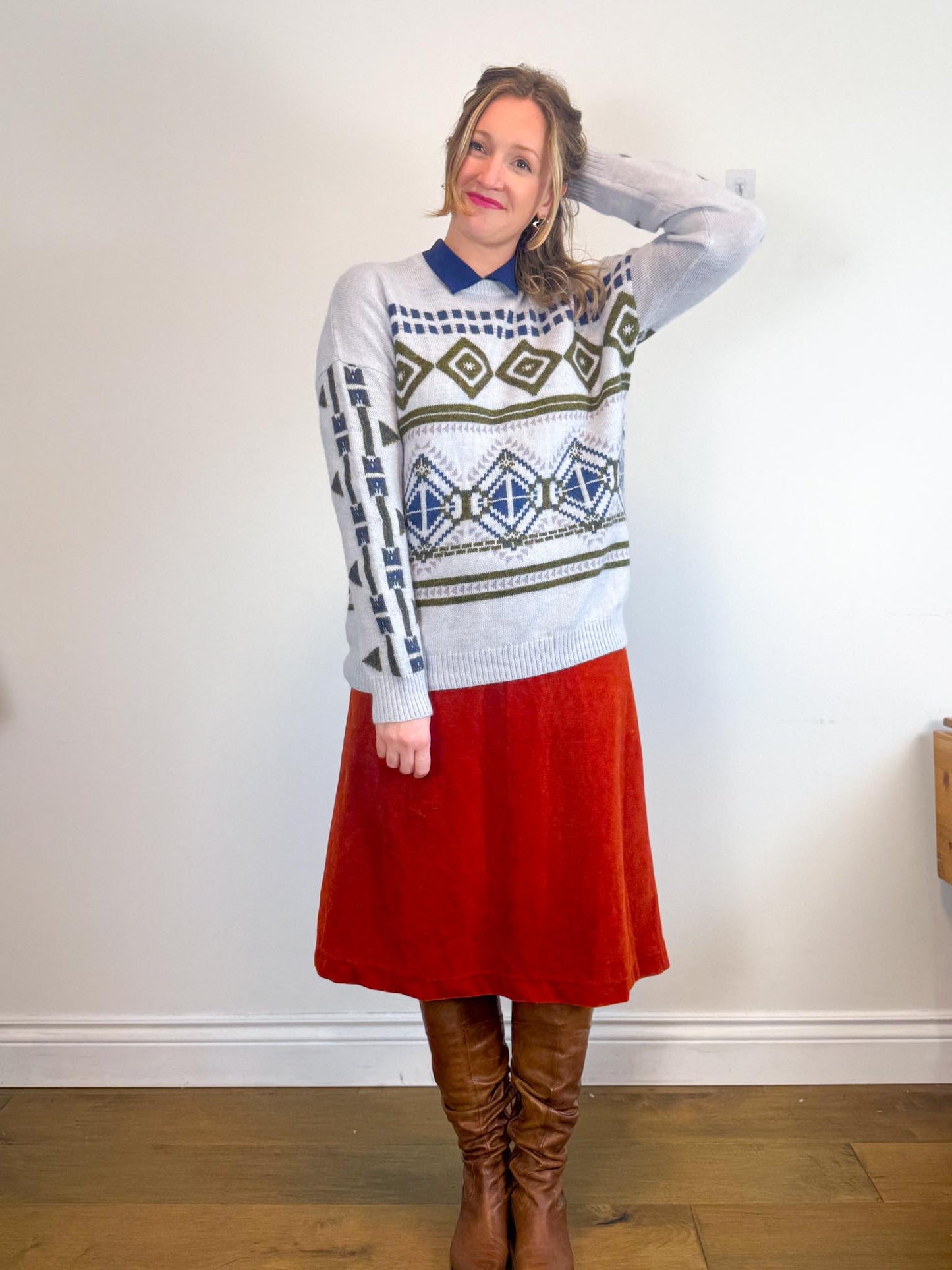 J.Crew Mohair Wool Print Sweater (Size L/XL)