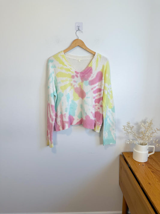 Lisa Todd Tie Dye V-Neck Sweater (Size S/M)