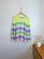 Olsen Striped Crewneck in Yellow/Green/Purple (Size XL)