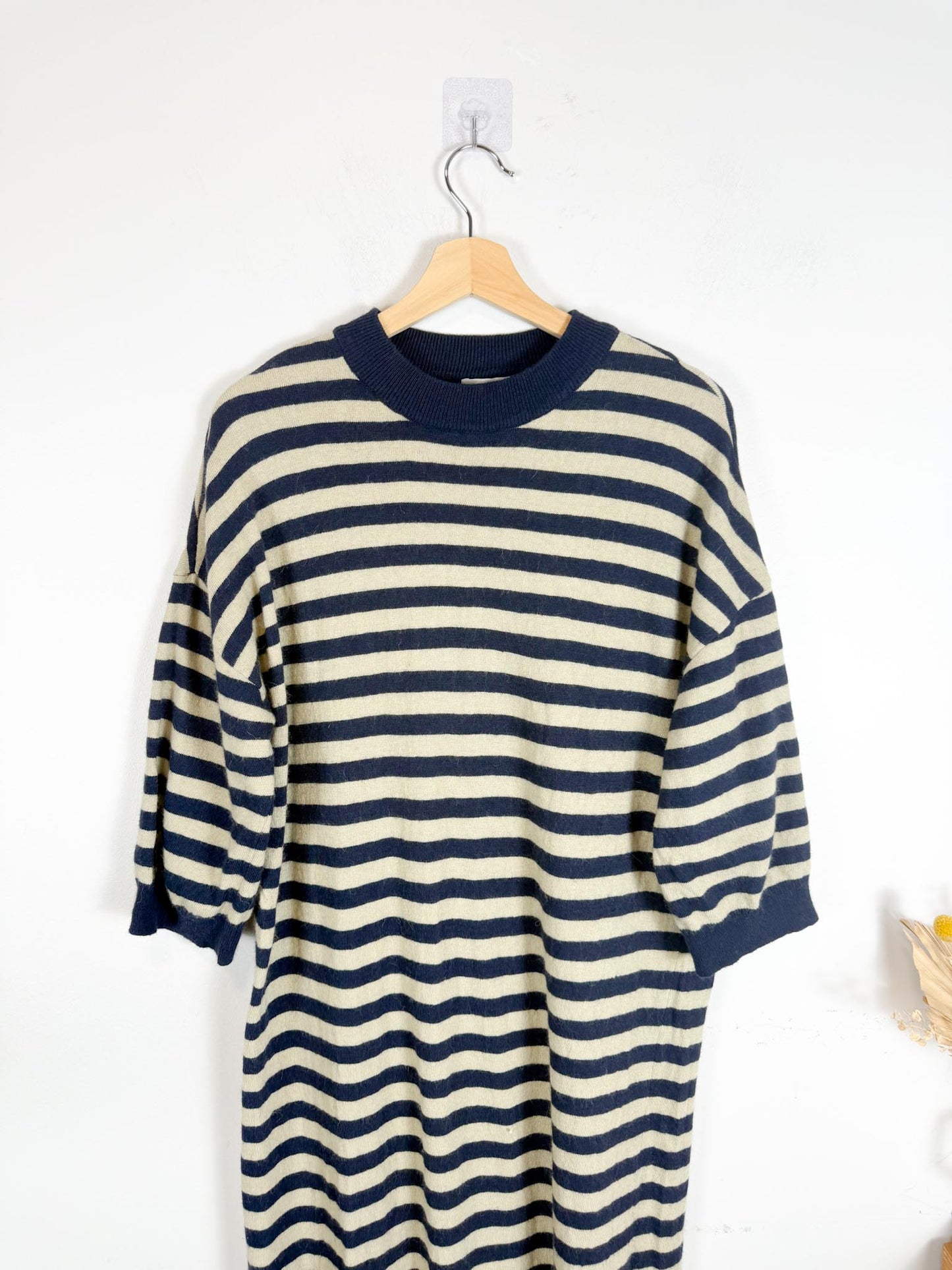 MSCH Copenhagen "Wagna 3/4 Striped Wool Dress" (Size L/XL)