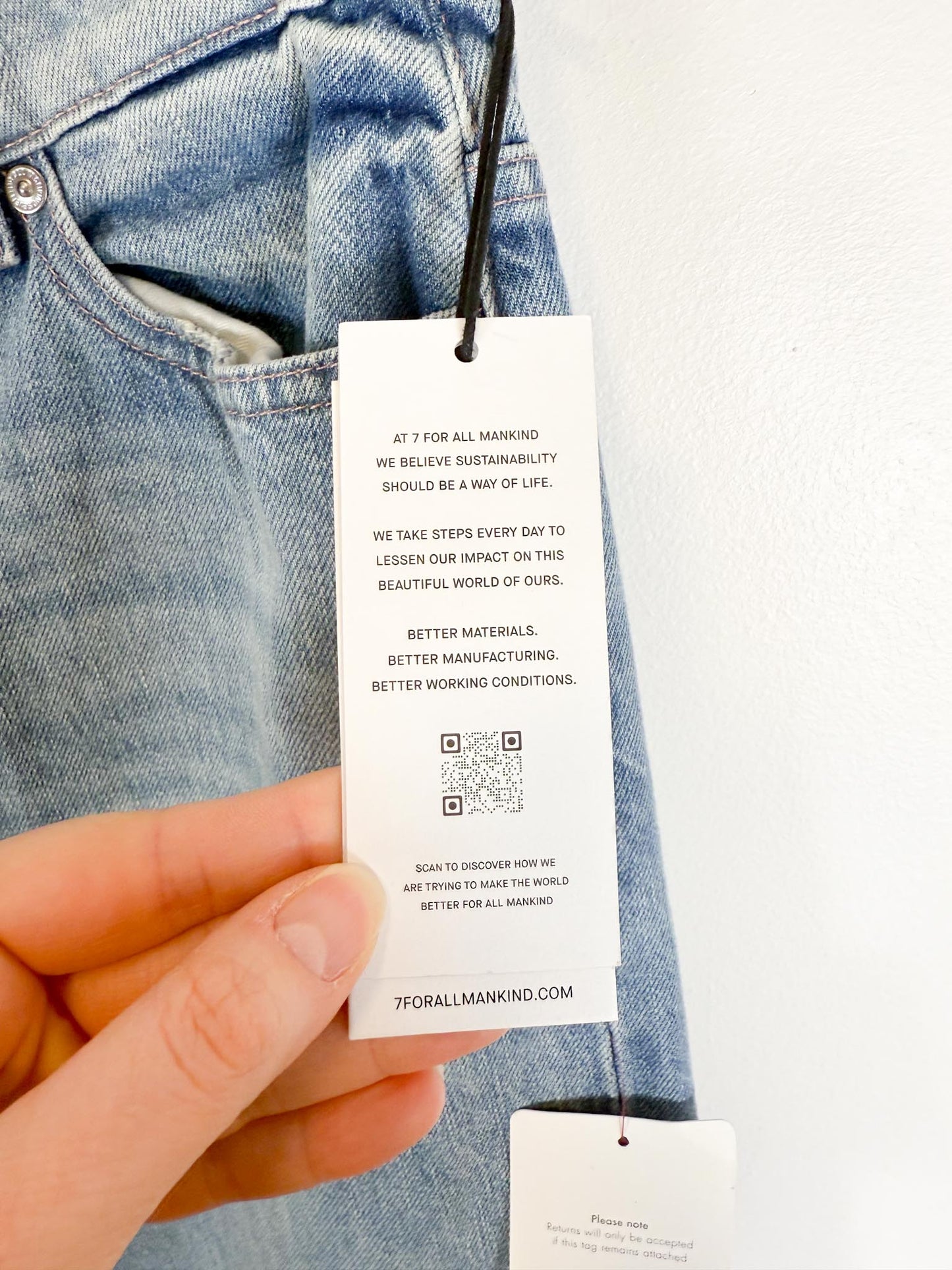 7 For All Mankind "Scout Wanderlust Jeans In Blue" NWT (Size 25)