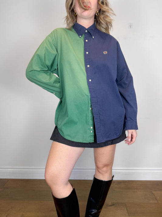 Vintage 90s Tommy Hilfiger Colour Block Button Down (Size L)