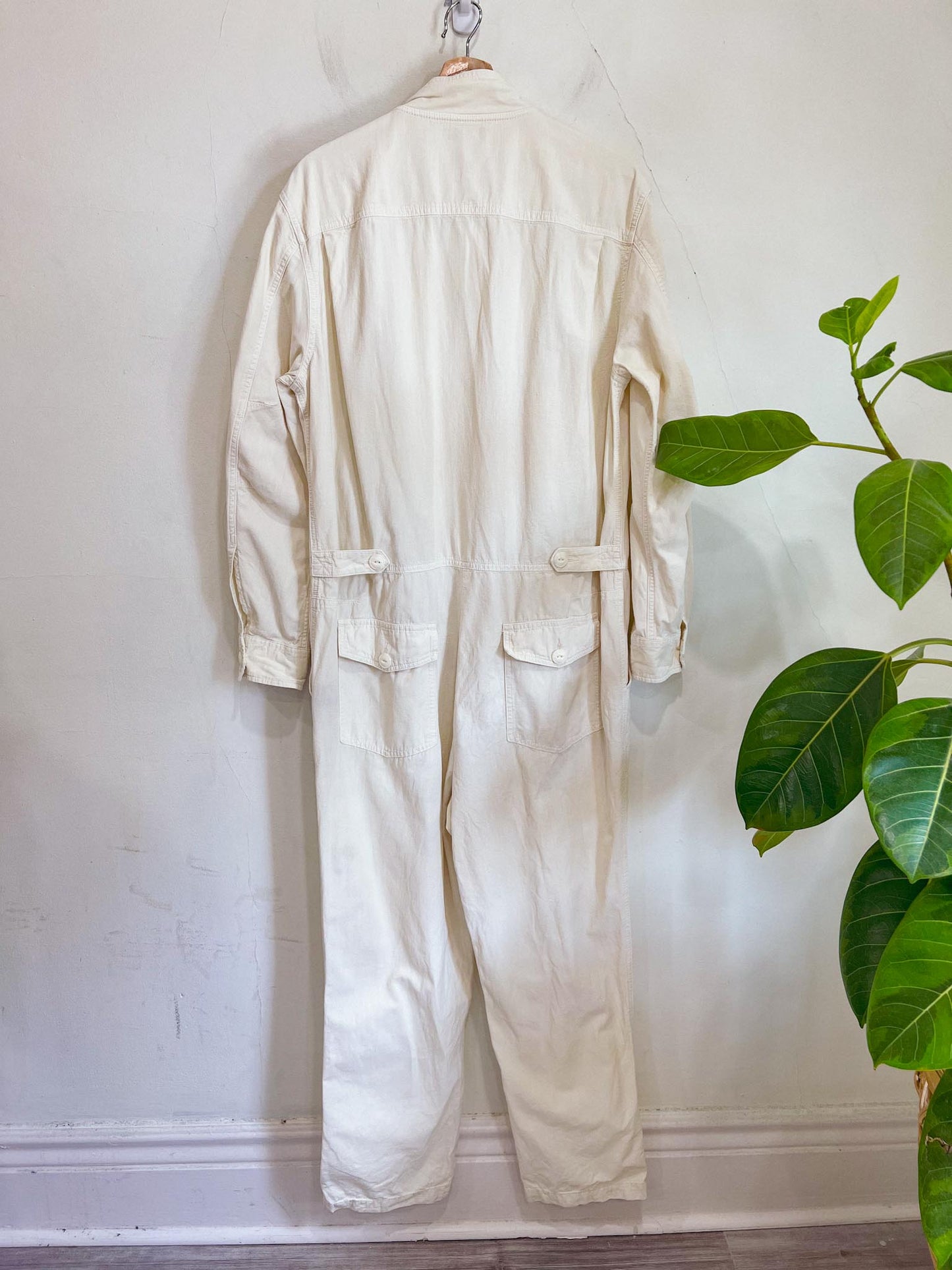 Rag & Bone "Morris Jumpsuit" in Off White (Size L)