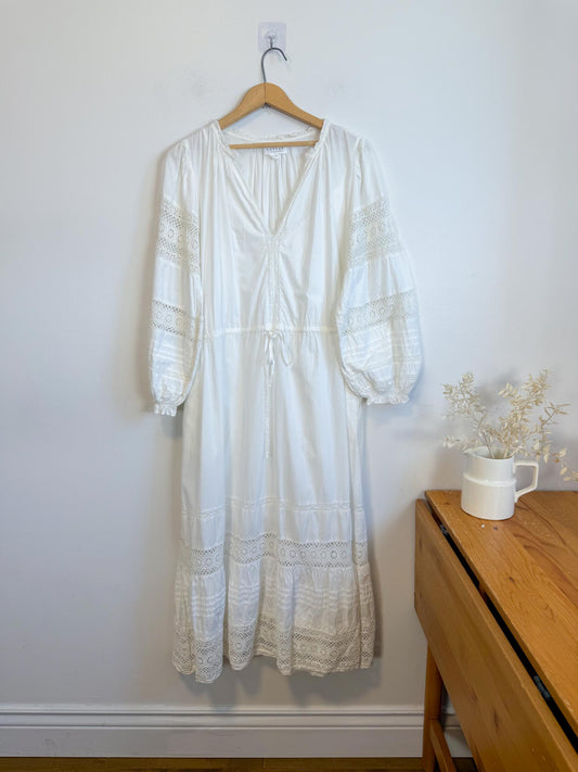 Velvet by Graham & Spencer White Eyelet Maxi Dress (Size M)