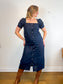 SLEEPER "Brigitte Midi Dress in Navy" (Size S-M)