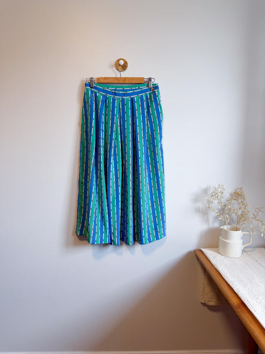 Vintage 1970s John Meyer Striped Midi Skirt (Size M)