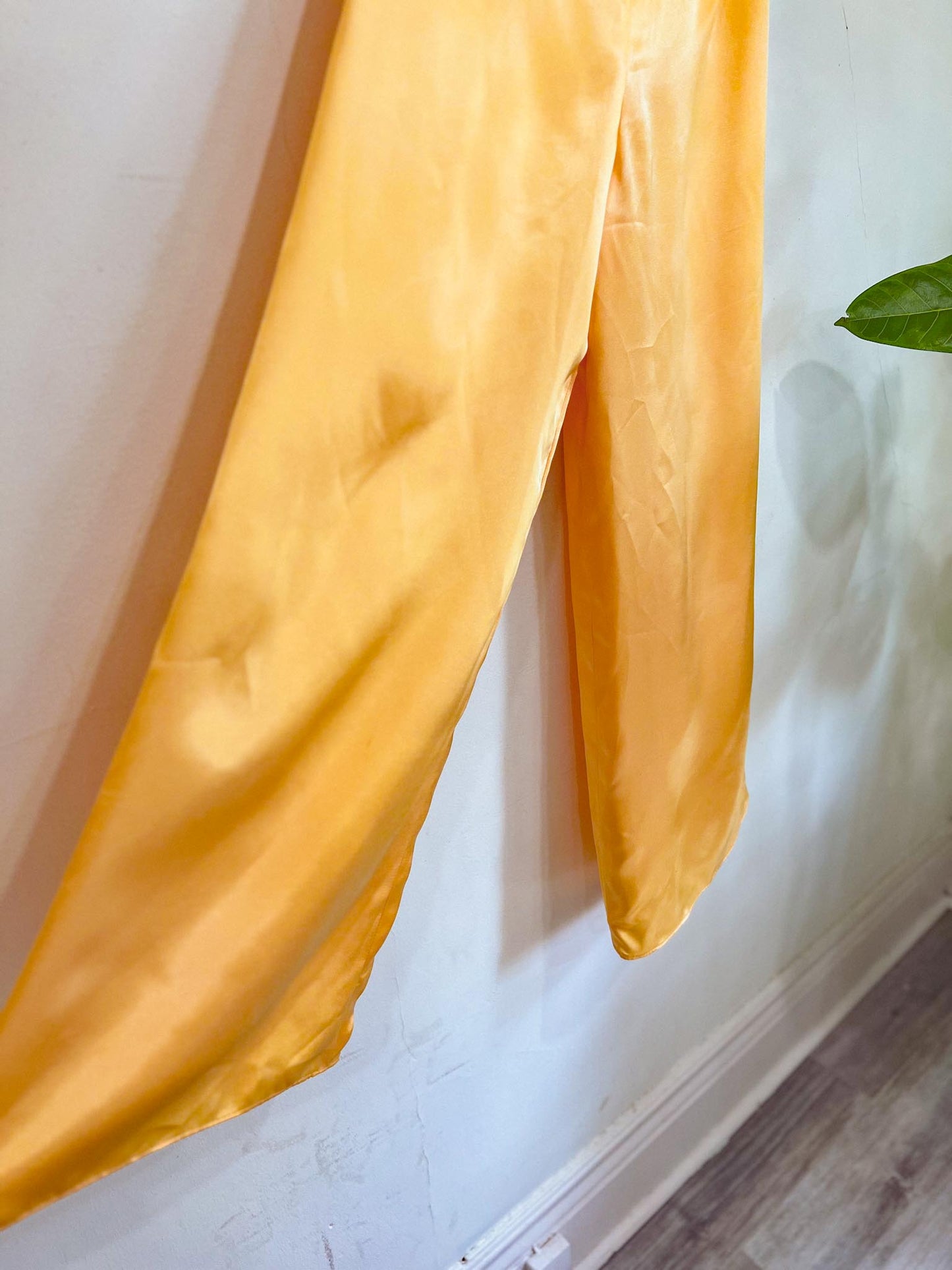 Tangerine Satin Wide Leg Pants (Size S)