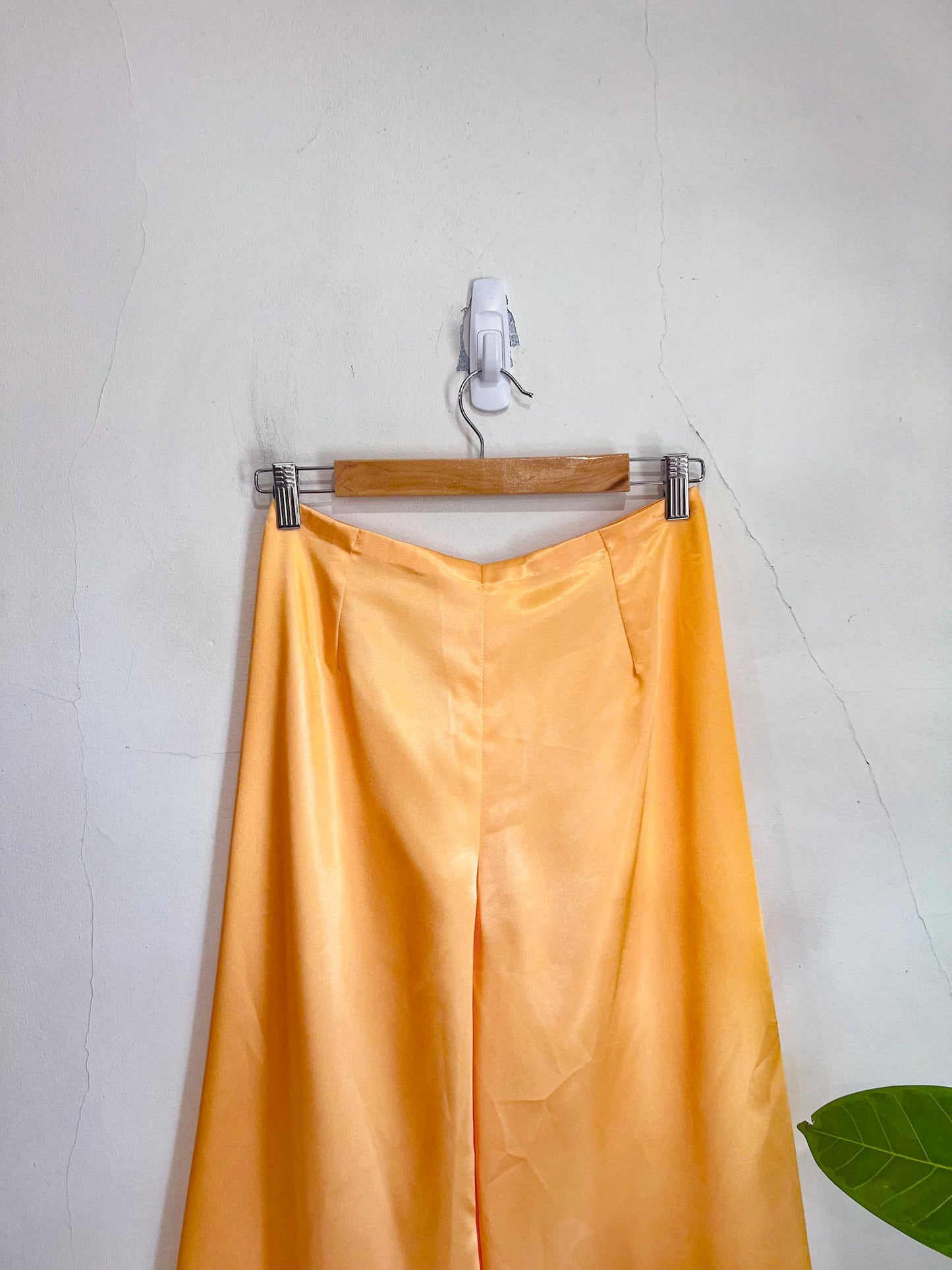 Tangerine Satin Wide Leg Pants (Size S)