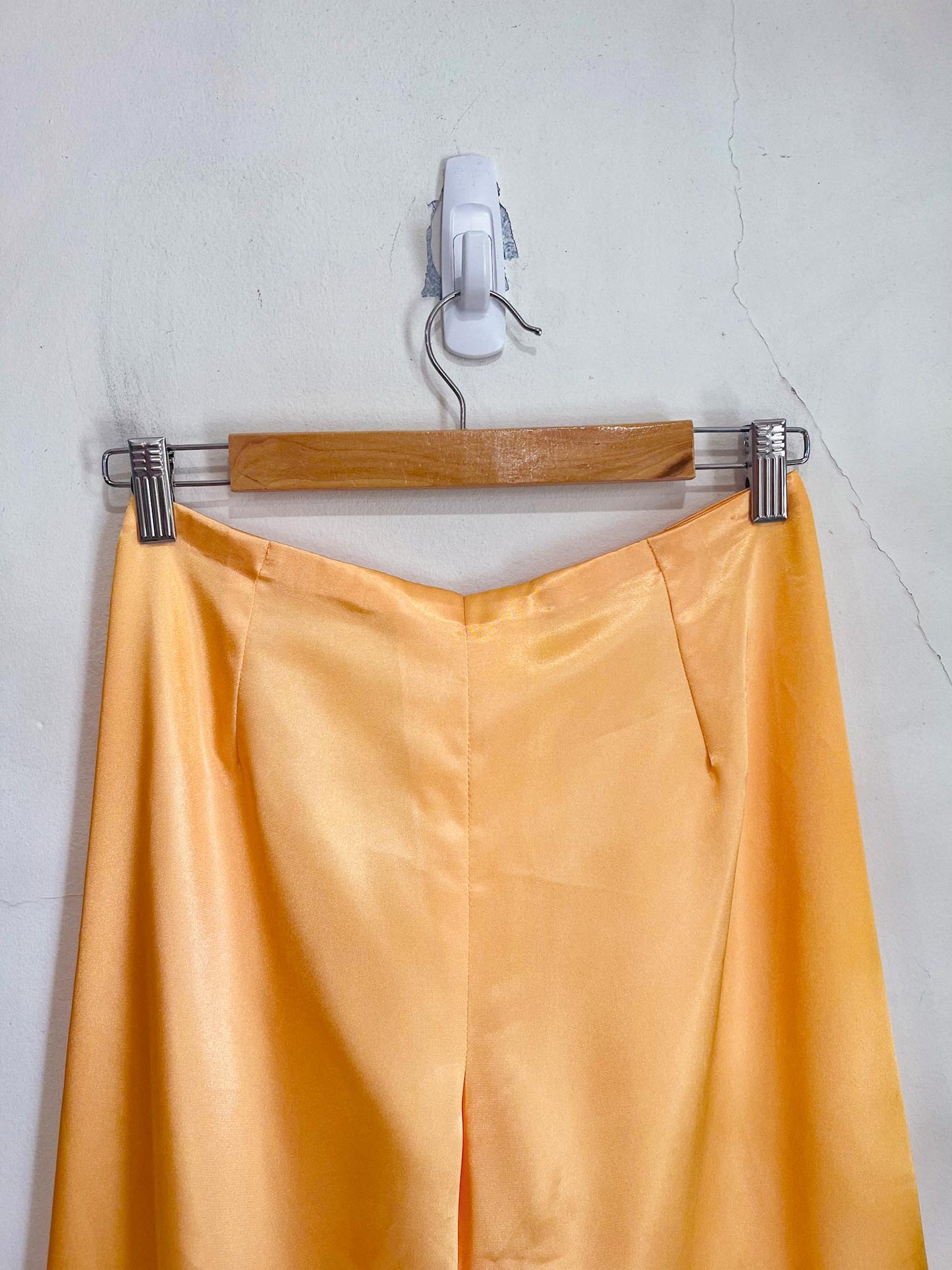 Tangerine Satin Wide Leg Pants (Size S)