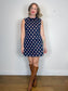 Vintage Geometric Pattern Mini Dress in Navy/Orange (Size L)