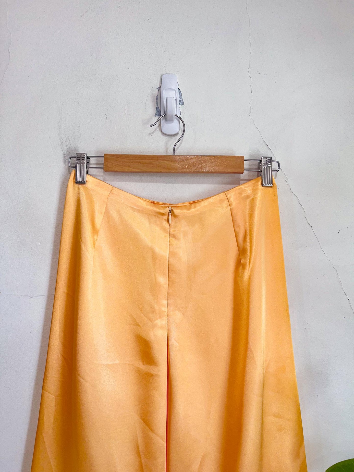 Tangerine Satin Wide Leg Pants (Size S)