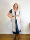 SLEEPER "Brigitte Midi Dress in Navy" (Size S-M)