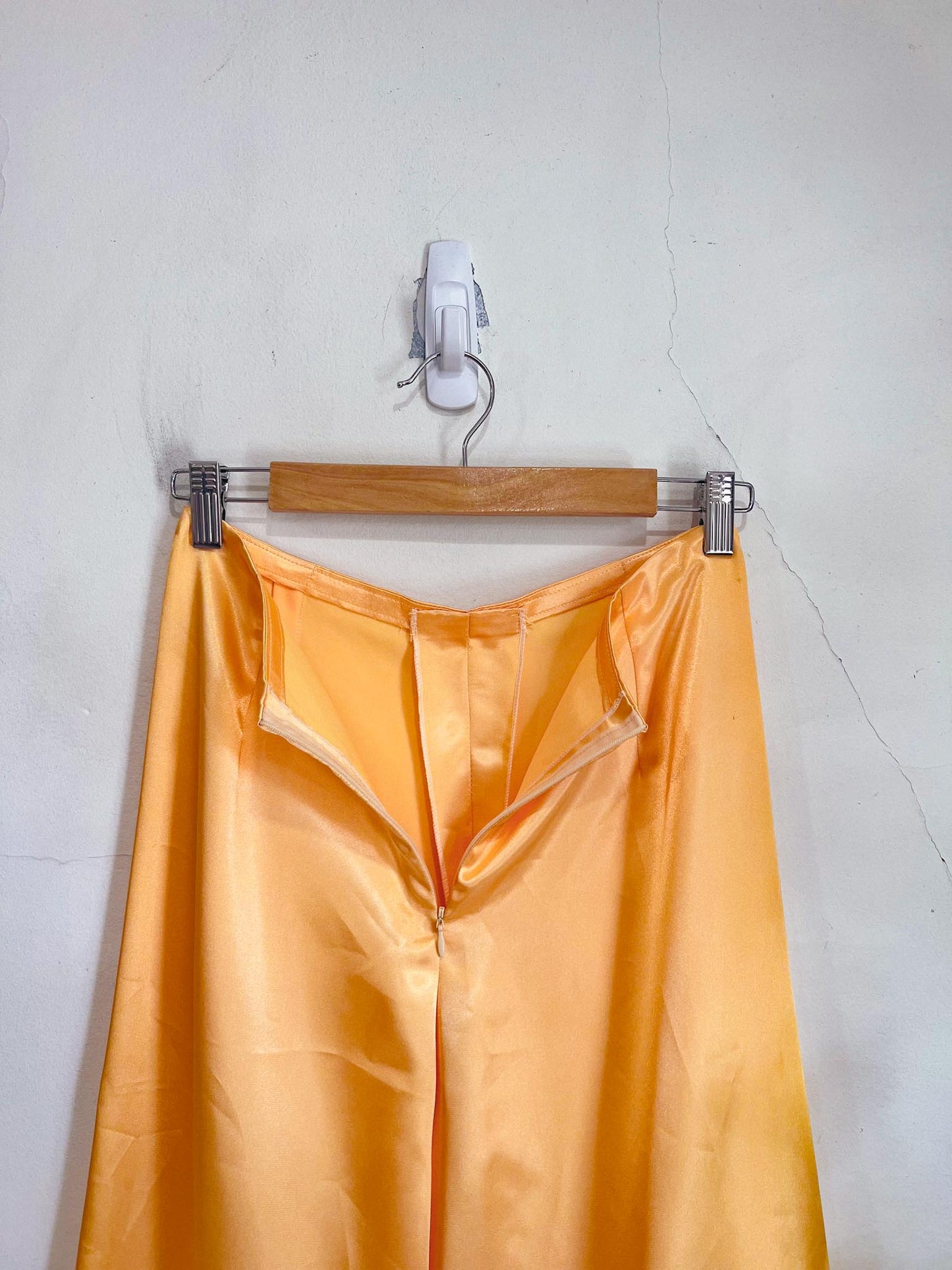 Tangerine Satin Wide Leg Pants (Size S)