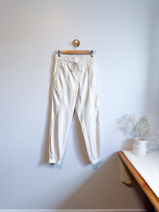 Melissa Nepton "Faux Leather Joggers in Cream" SOLD AS IS (Size XS)