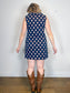 Vintage Geometric Pattern Mini Dress in Navy/Orange (Size L)