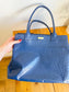 Kate Spade "Large Navy Ostrich Embossed Leather Tote"