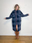 Roots "The Park Plaid Seymour Long Wool Coat in Navy" (Size XL)