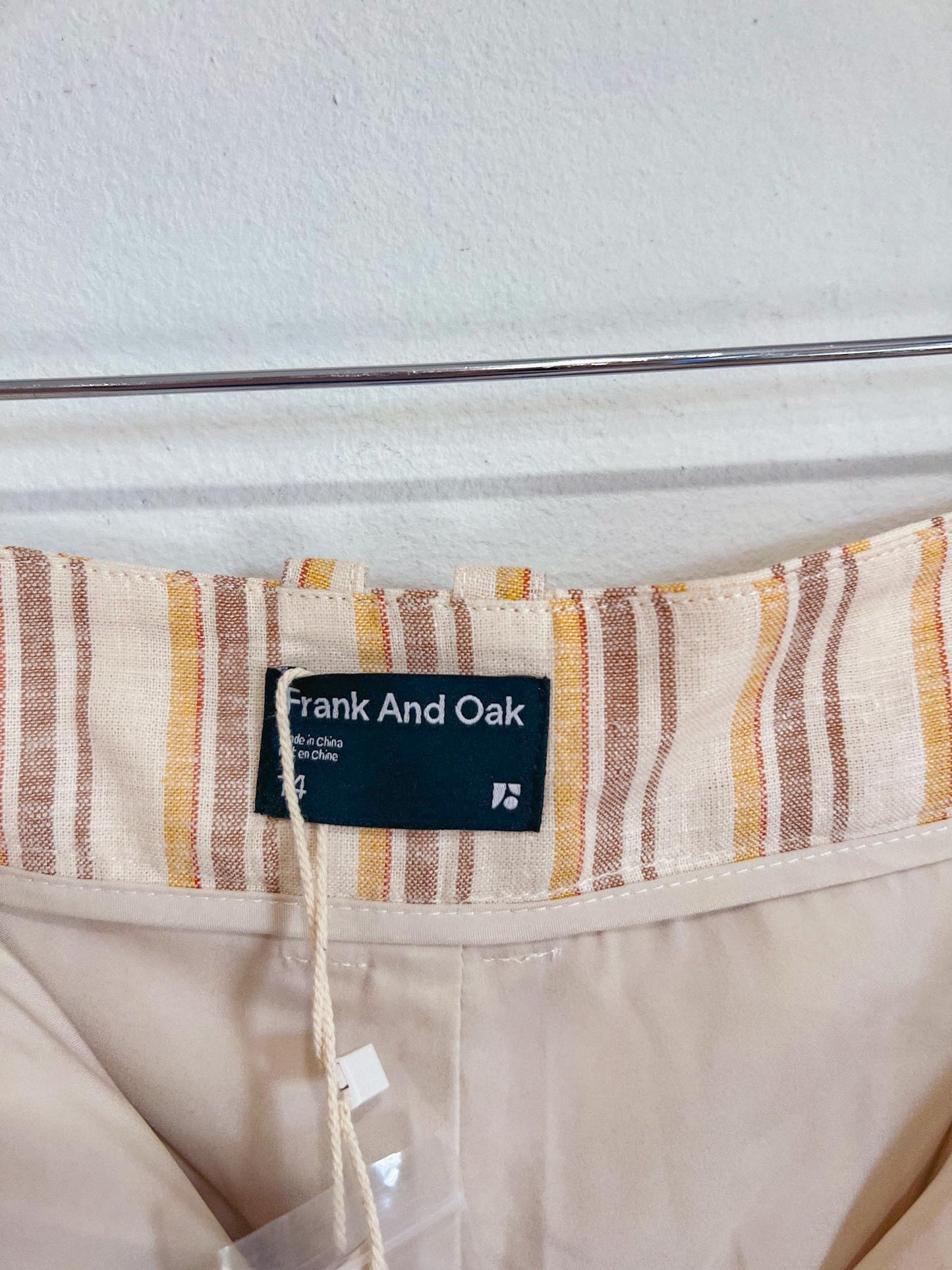 Frank & Oak Striped Cotton Blend Shorts NWT (Size 14)