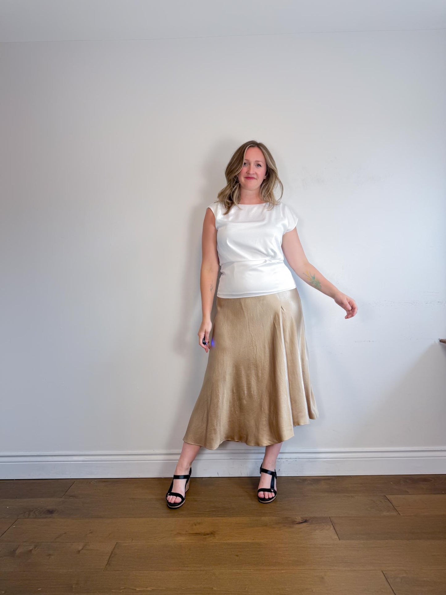 REISS Satin Top in White NWT (Size 8)