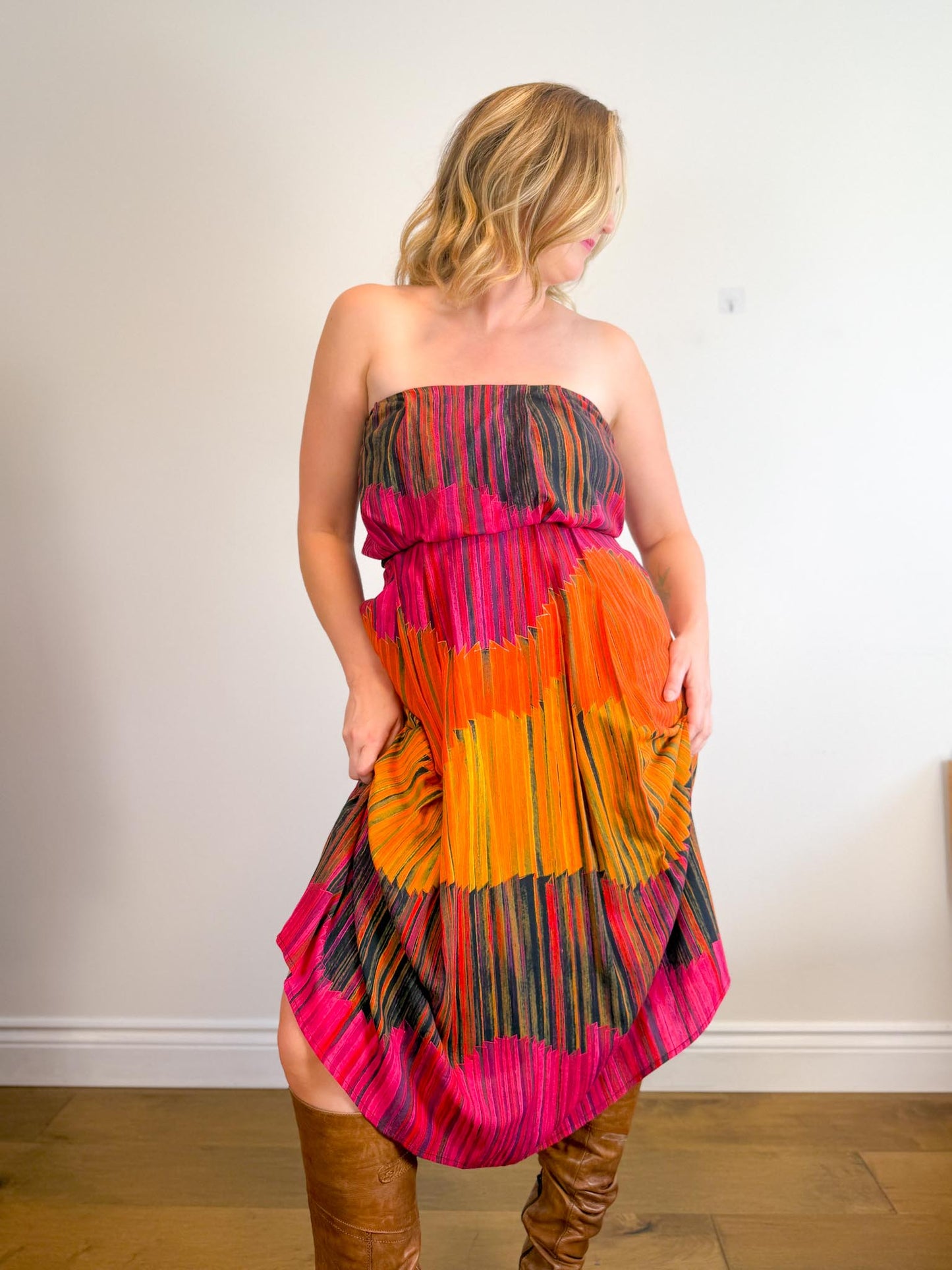 Hunter Bell Strapless Midi Dress (Size S/M)