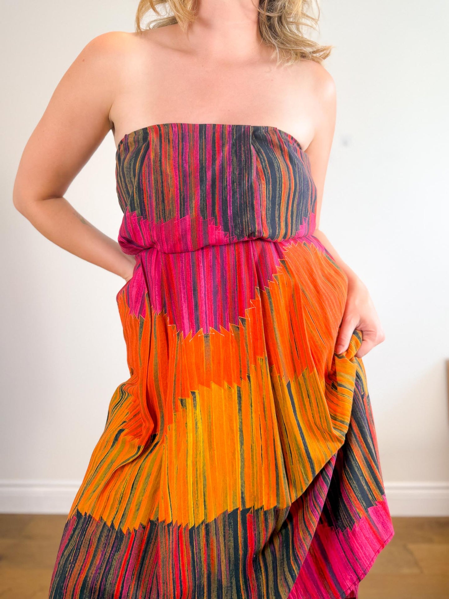 Hunter Bell Strapless Midi Dress (Size S/M)