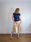 Massimo Dutti Satin Midi Skirt in Gold (Size L)