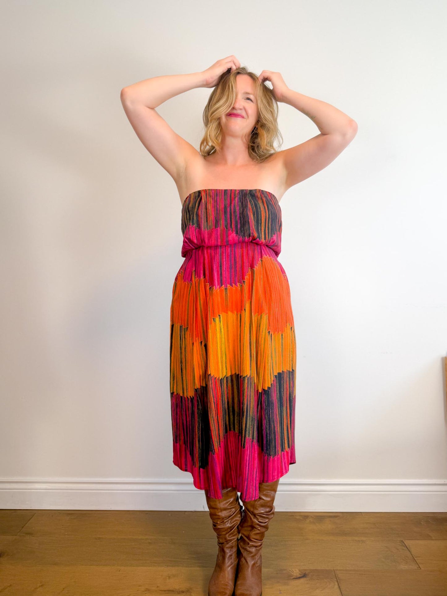 Hunter Bell Strapless Midi Dress (Size S/M)