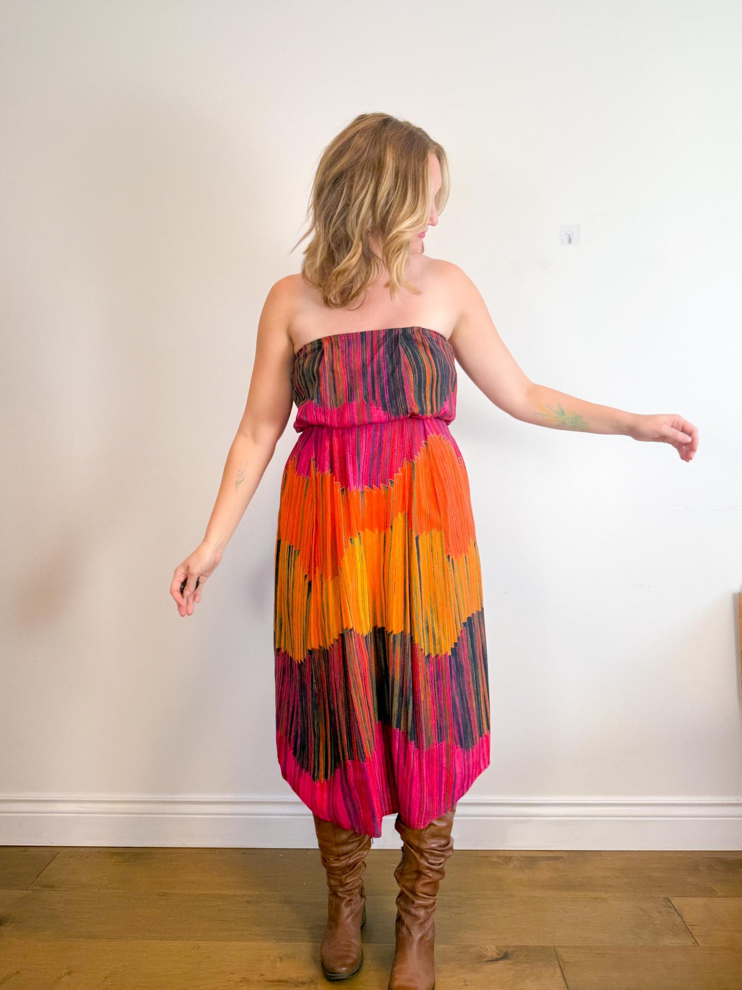 Hunter Bell Strapless Midi Dress (Size S/M)