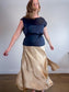 REISS Satin Top in Navy (Size 10)