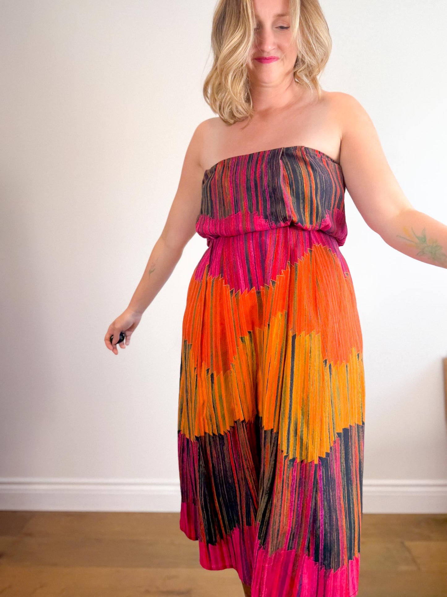 Hunter Bell Strapless Midi Dress (Size S/M)